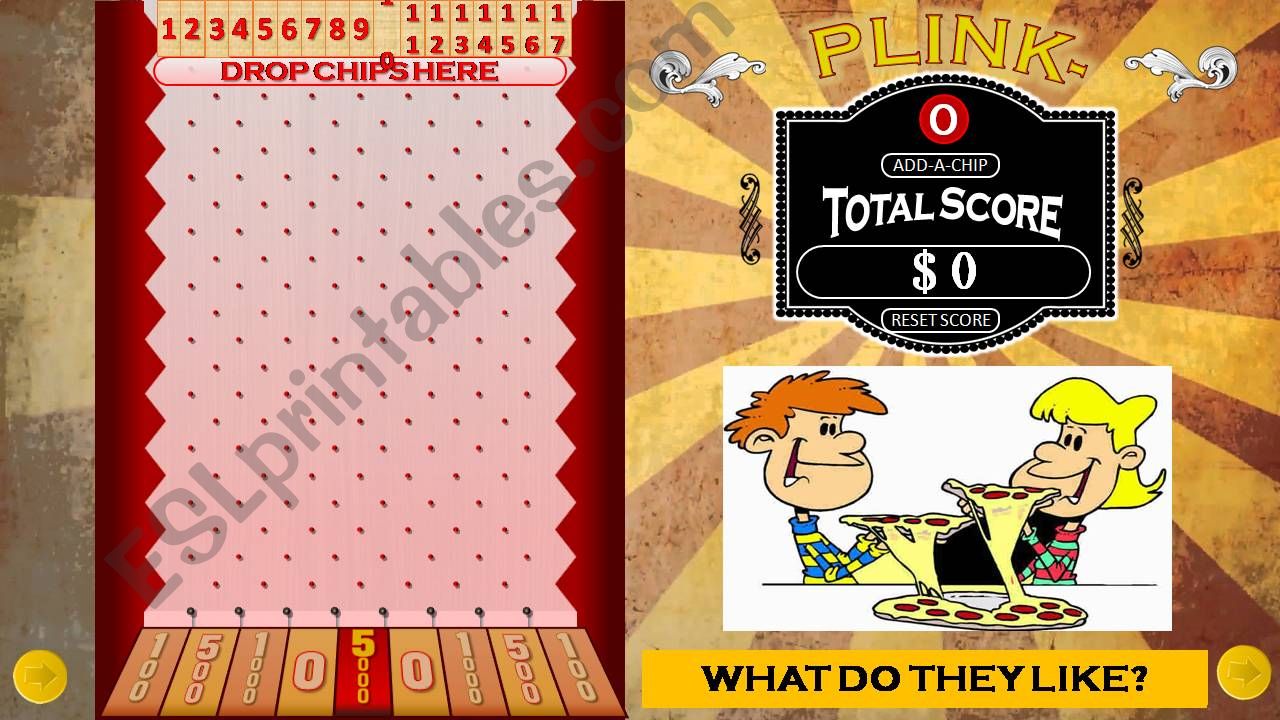 The Plinko Game (editable) powerpoint