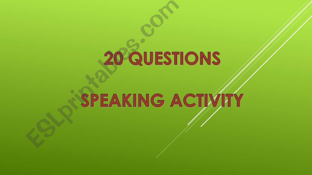 20 QUESTIONS powerpoint
