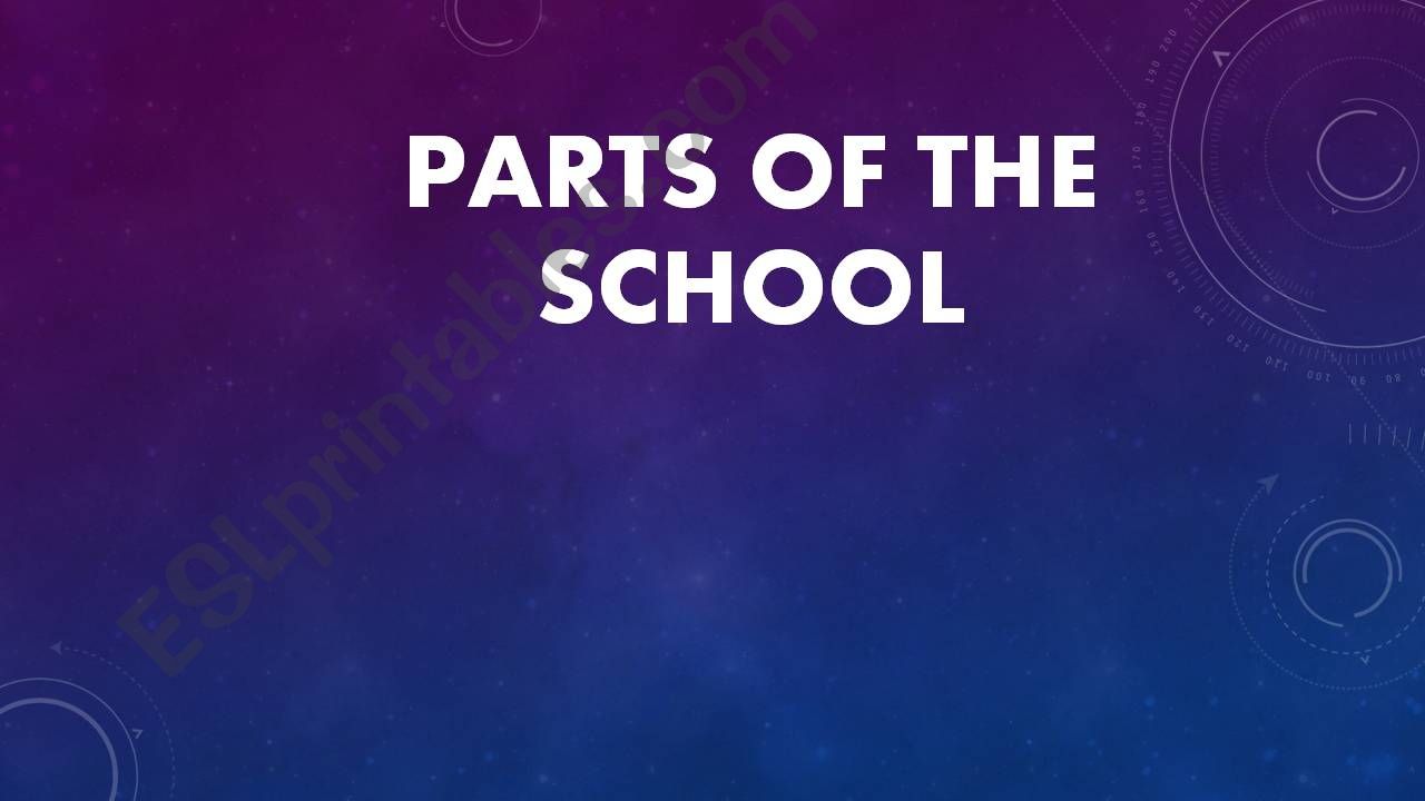 PARTS OF THE SCHOOL powerpoint