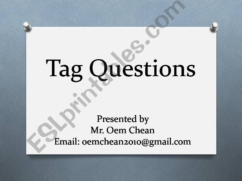 Tag Questions powerpoint