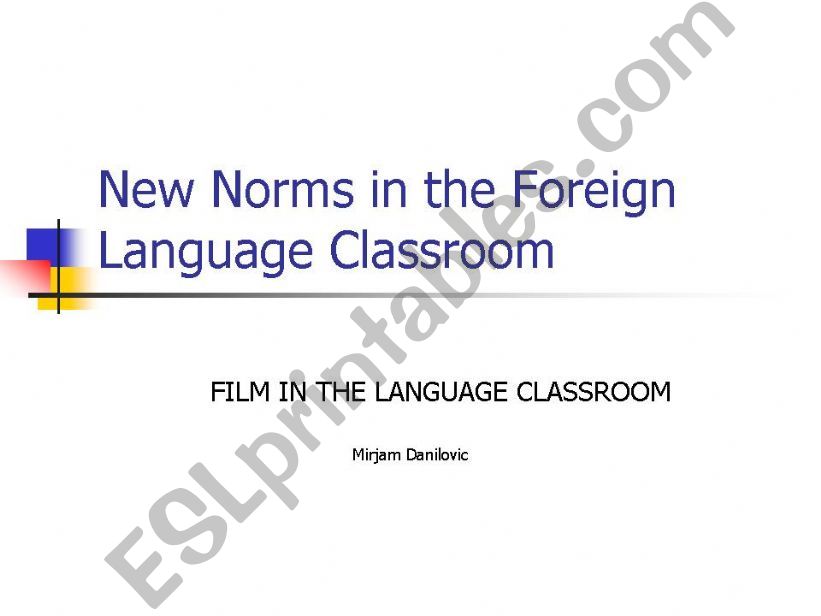 New Norm in the Foreign Language Education - the film Juno
