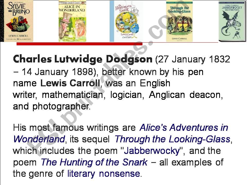 Lewis Carroll biography powerpoint