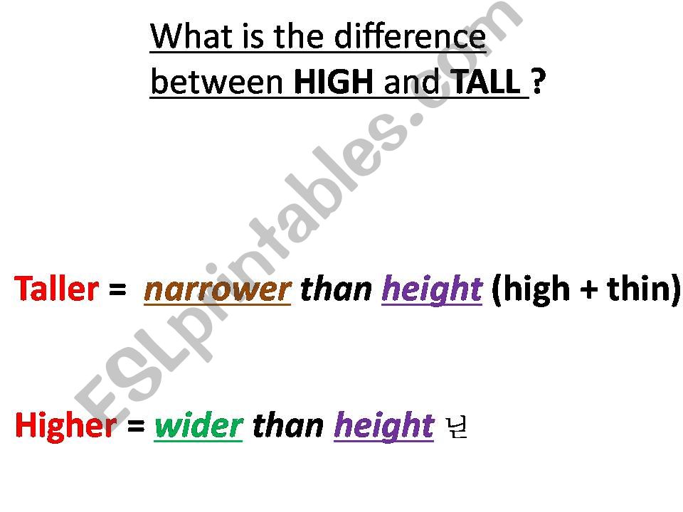 Comparisons (mountains) powerpoint