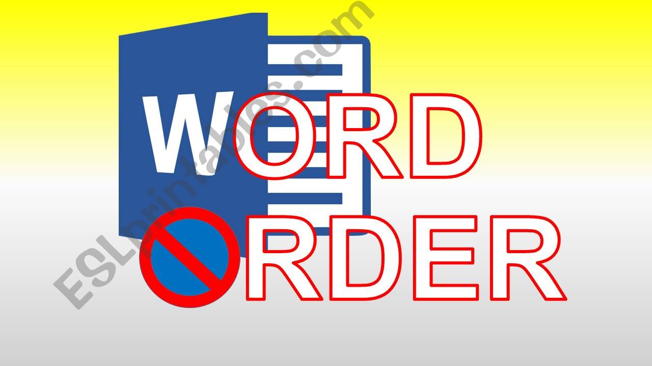Word Order - parts of speech powerpoint