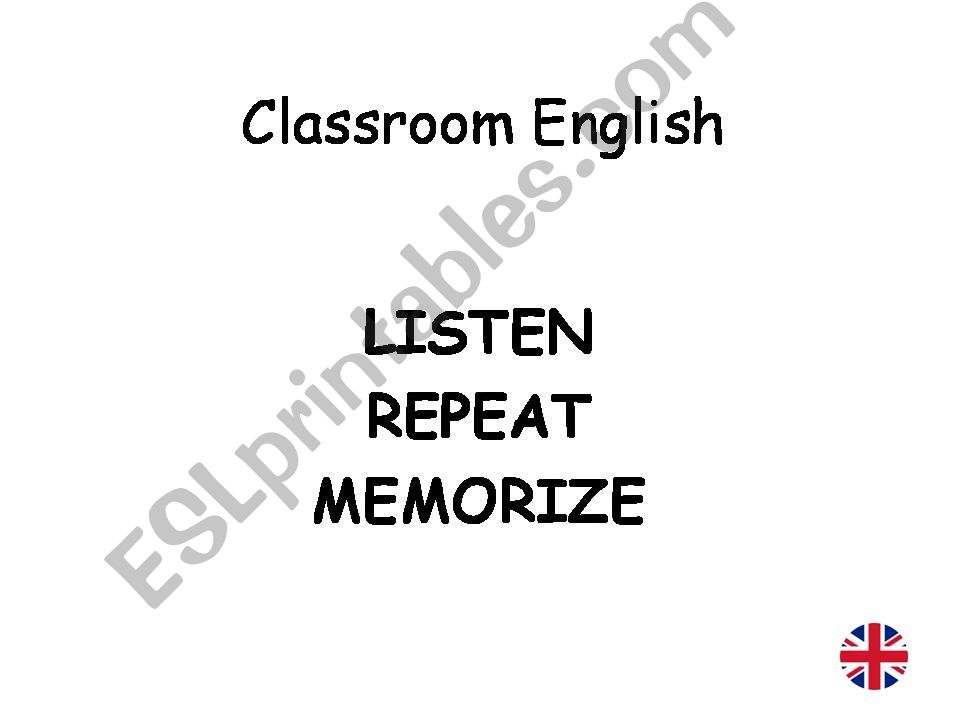 Classroom English powerpoint