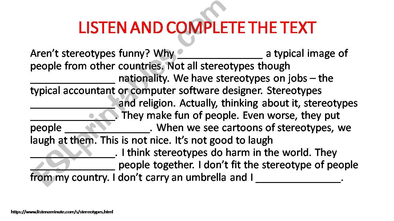 stereotypes  powerpoint
