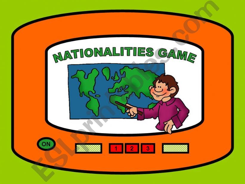 THE NATIONALITIES GAME powerpoint