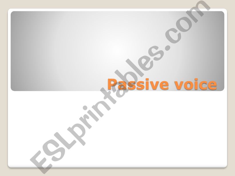 Passive voice powerpoint