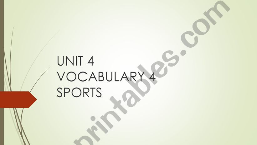 Sports Vocabulary PPT powerpoint