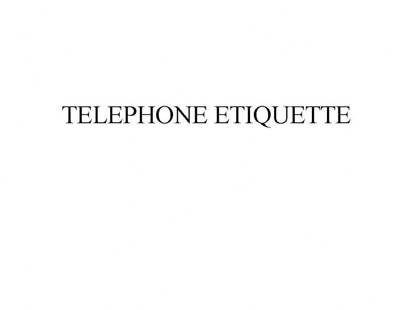 Telephone Etiquetts powerpoint