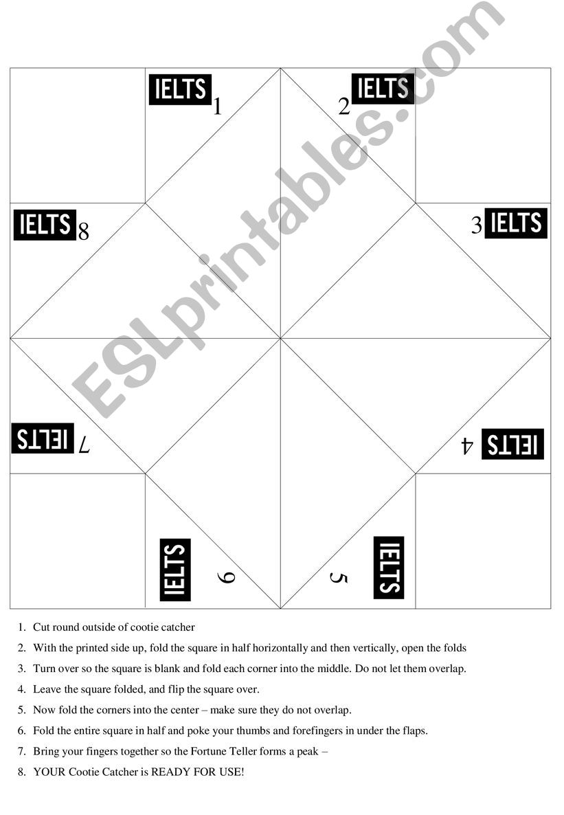 IELTS speaking practice (fortune teller origami) 