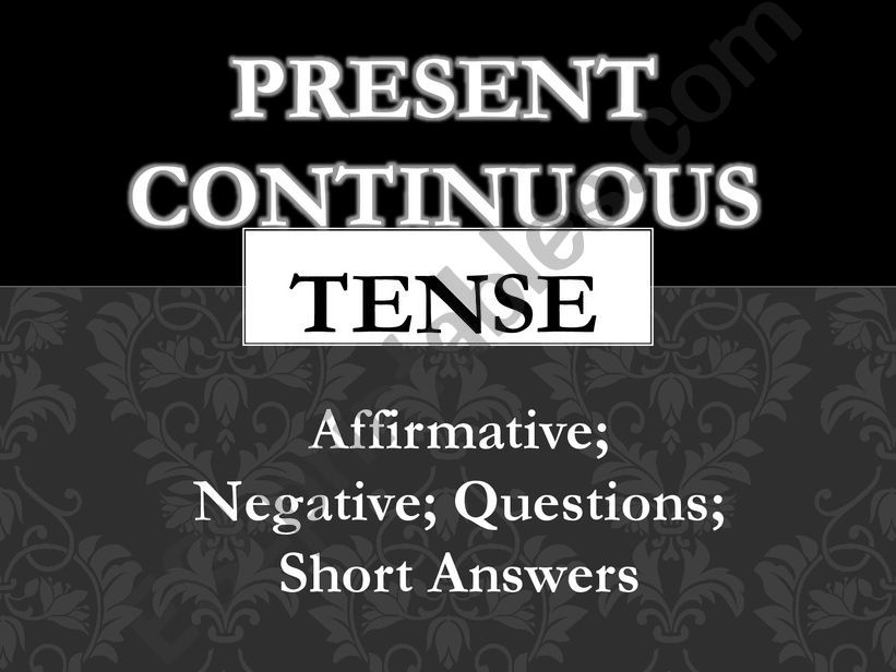 Present Continuous Tense powerpoint