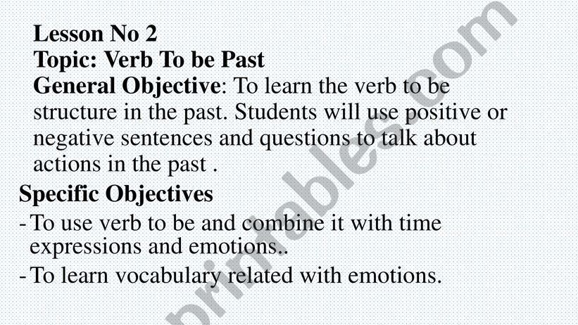 VERB TO BE (PAST) powerpoint