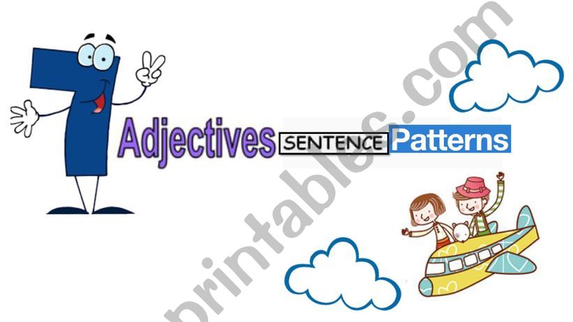 7 adjective sentence patterns powerpoint