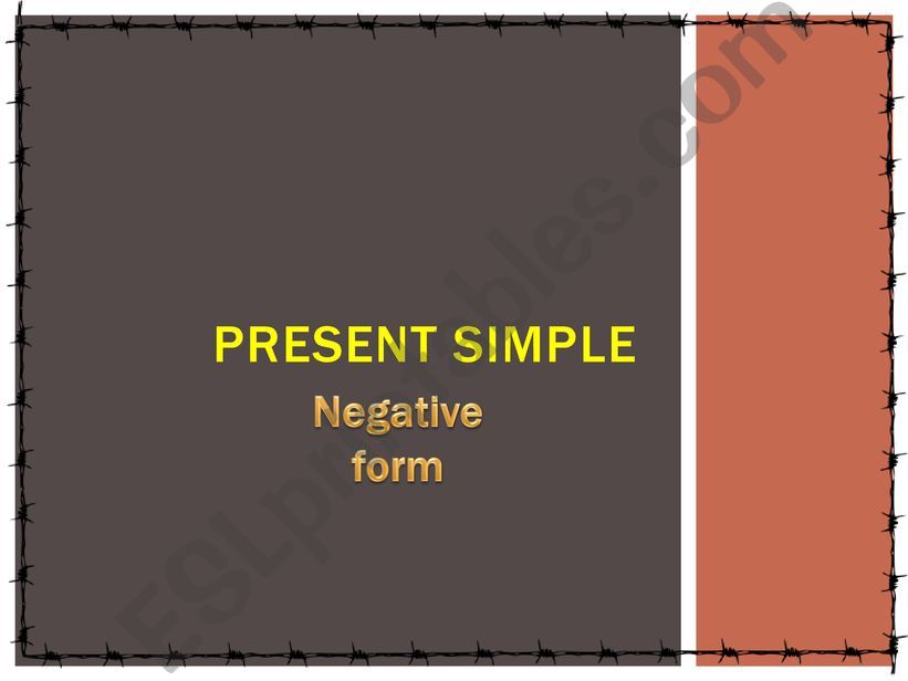 Present Simple Negative Form powerpoint