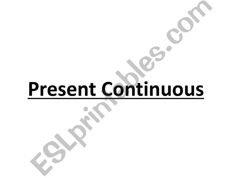 Present Continuous Tense powerpoint