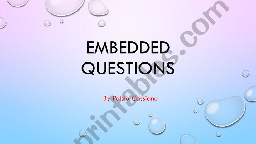 Embedded Questions powerpoint