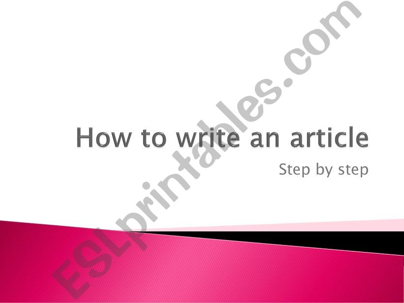 How to write an article powerpoint