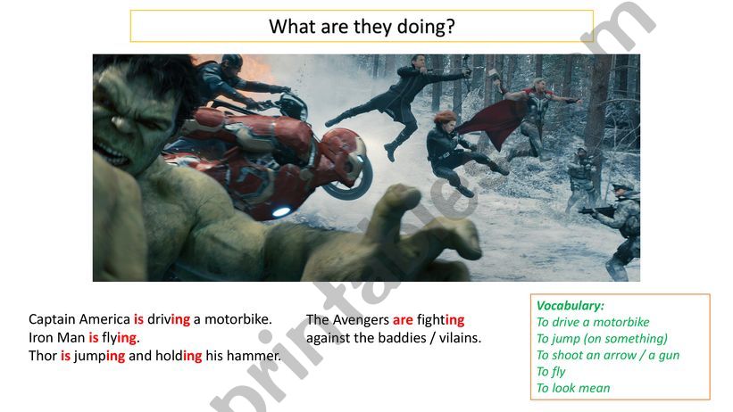 Describing action scenes powerpoint