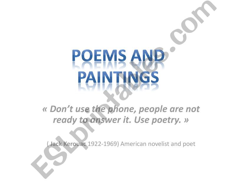 Poems and Paintings powerpoint