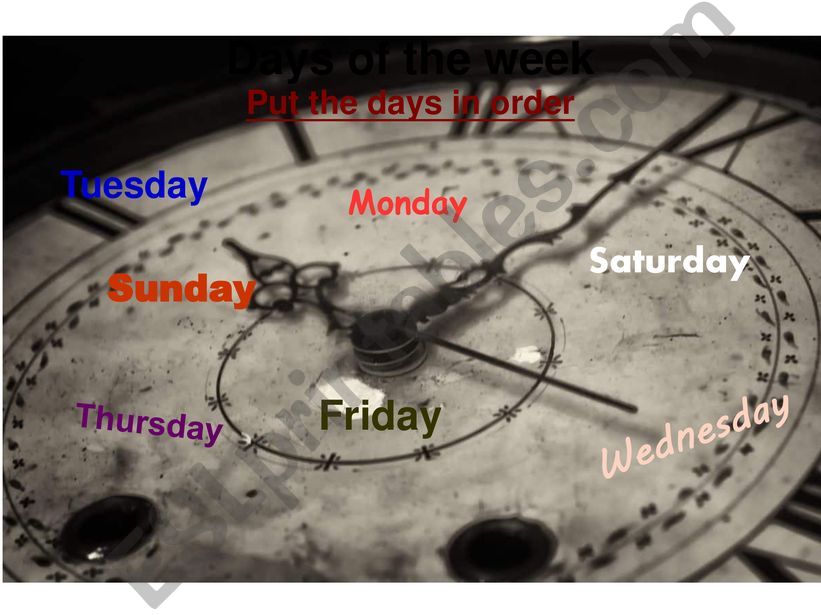 Days of the week powerpoint