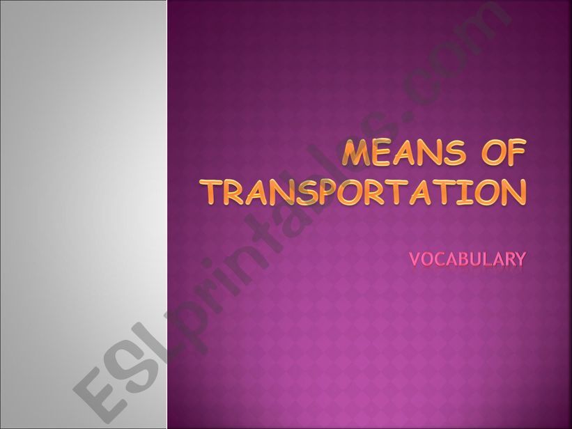 means of transportation powerpoint