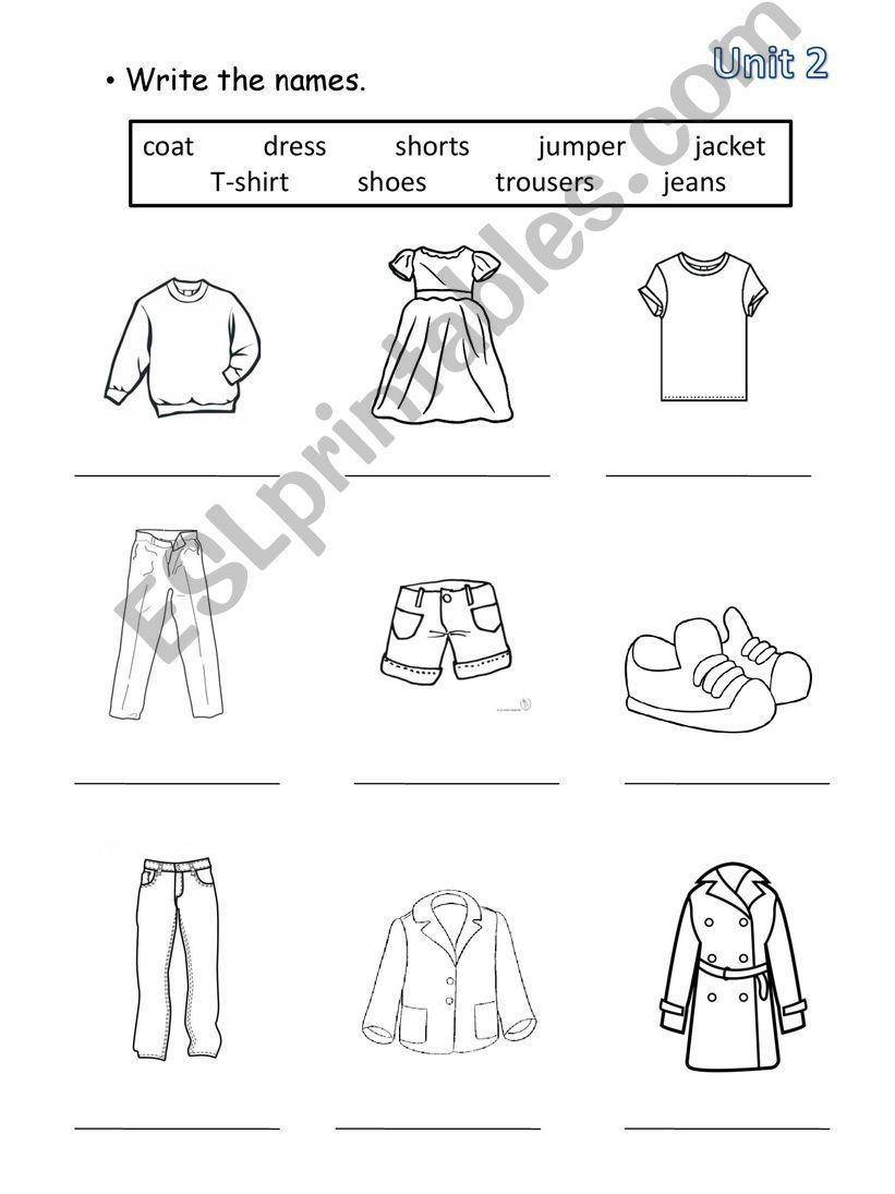 Colour the clothes powerpoint