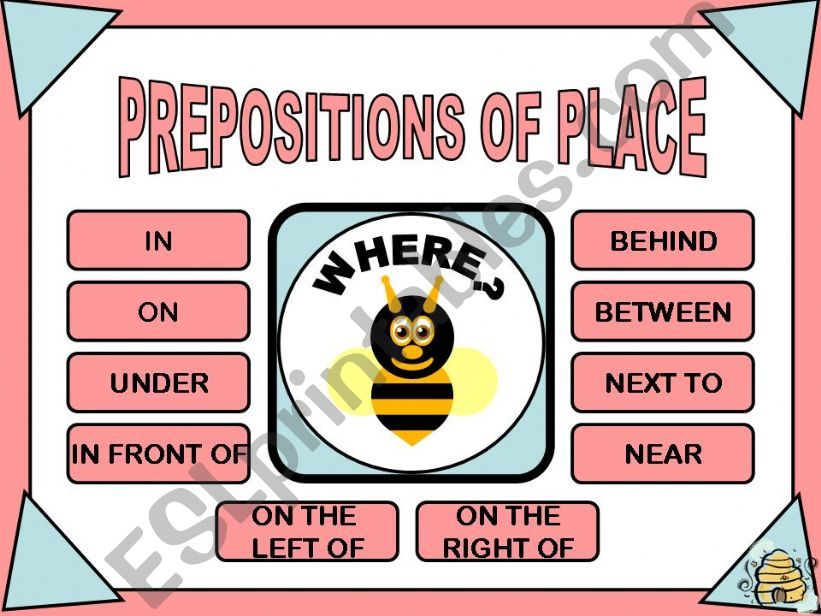 PREPOSITIONS OF PLACE GAME powerpoint