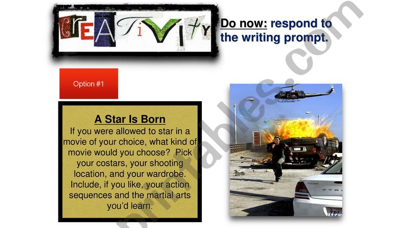 Fun Creative Writing Prompts  powerpoint