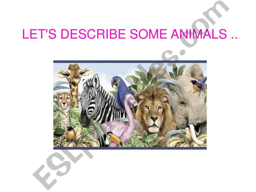Descriptions of animals powerpoint