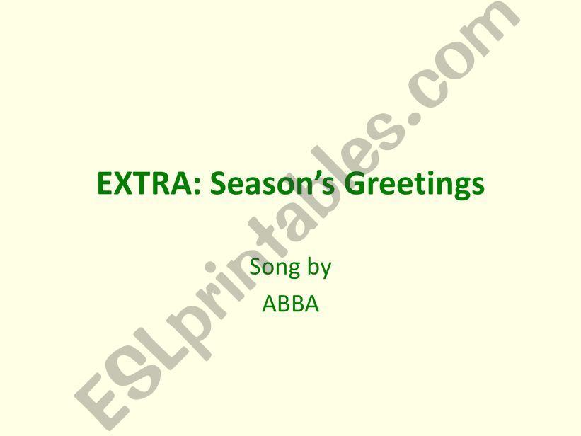 EXTRA: Seasons Greetings powerpoint