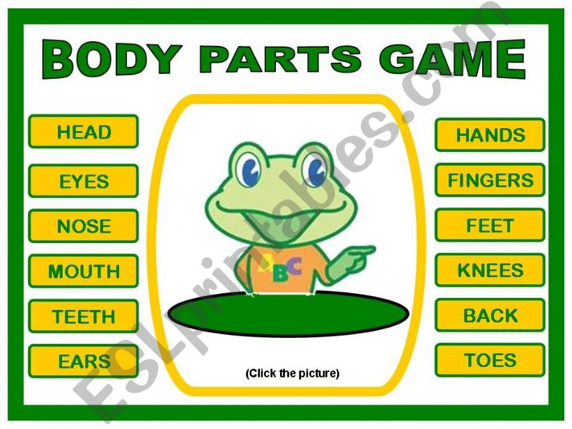 BODY PARTS GAME powerpoint