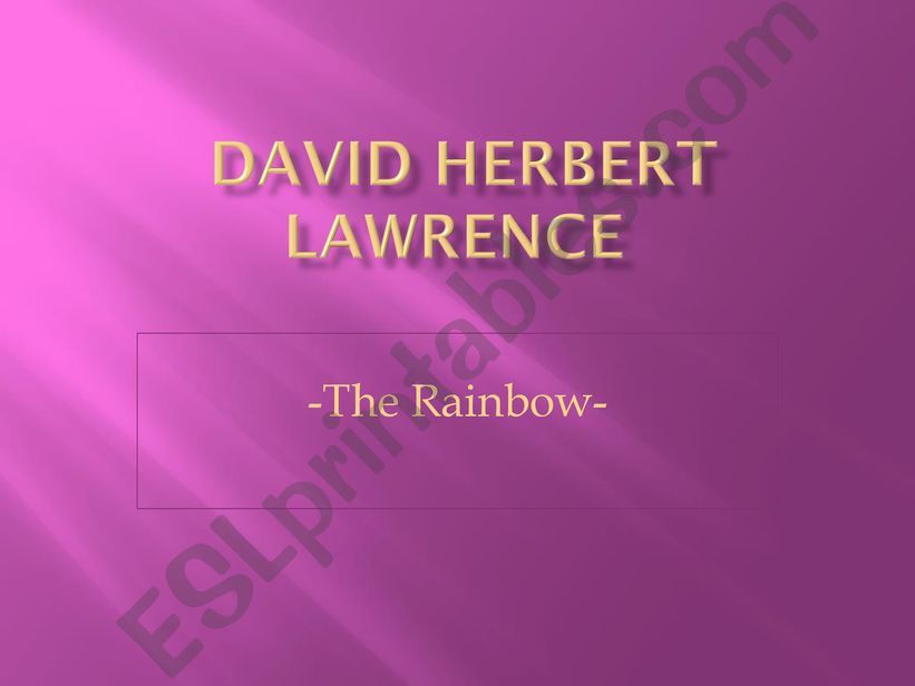 D. H. Lawrence - The Rainbow powerpoint