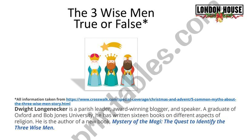 Christmas True or False 3 Wise Men