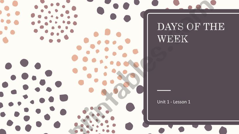 Days of the week powerpoint