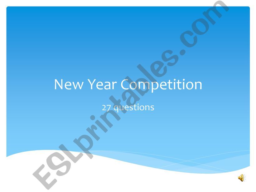 New Year Competition  powerpoint