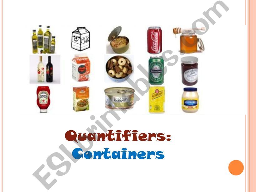 Quantifiers-containers powerpoint