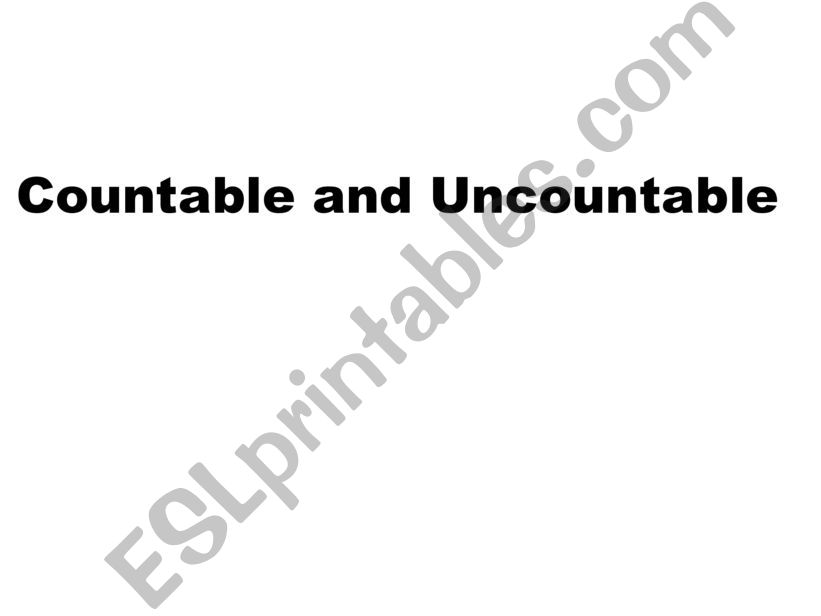 countables and uncountables powerpoint