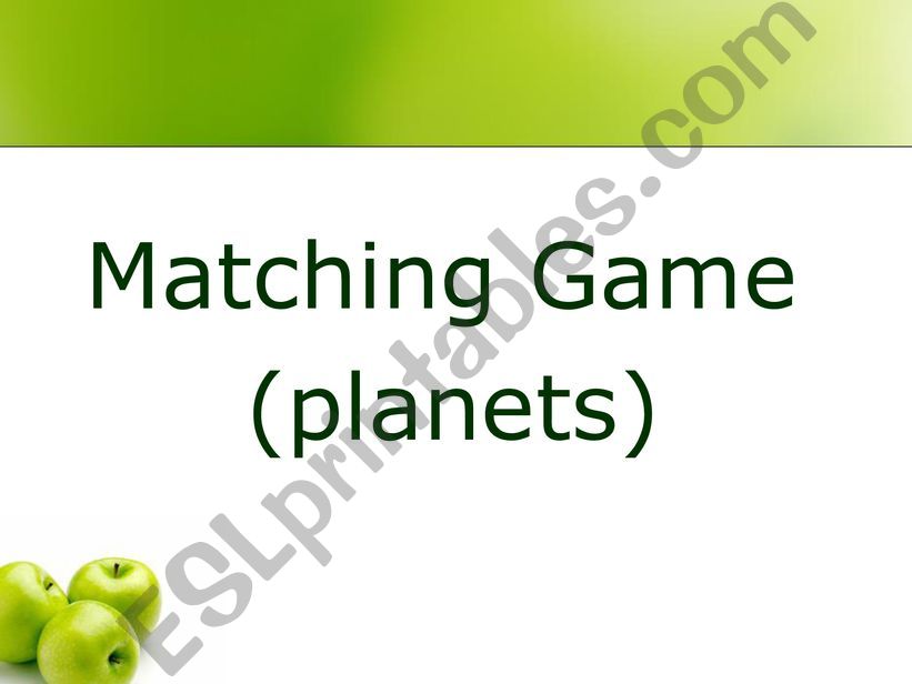 Matching Game powerpoint