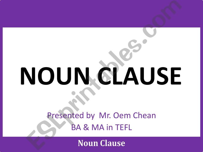 Noun Clause powerpoint