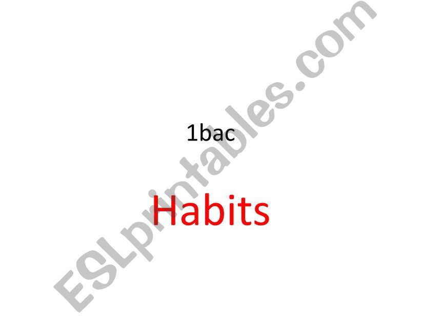 Good and bad habits powerpoint