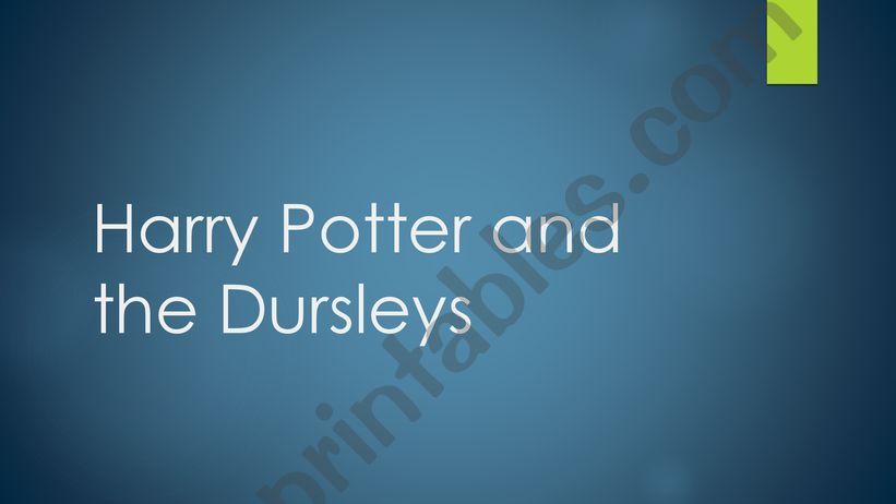 Harry Potter and the Philosophers Stone Dursleys, Furniture and Appearance