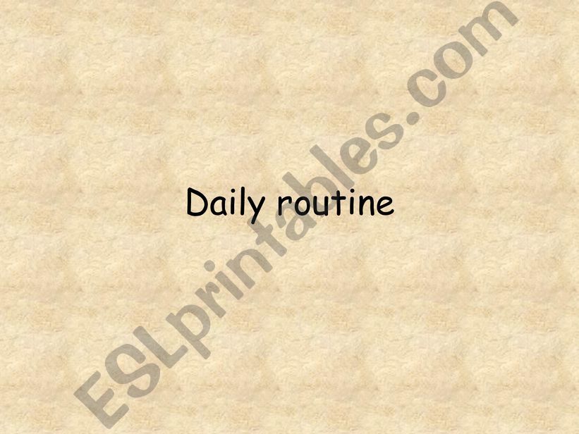 Daily routine powerpoint