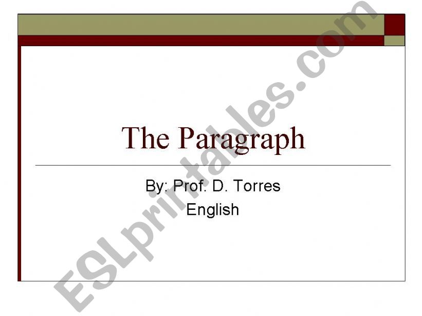 The Paragraph powerpoint