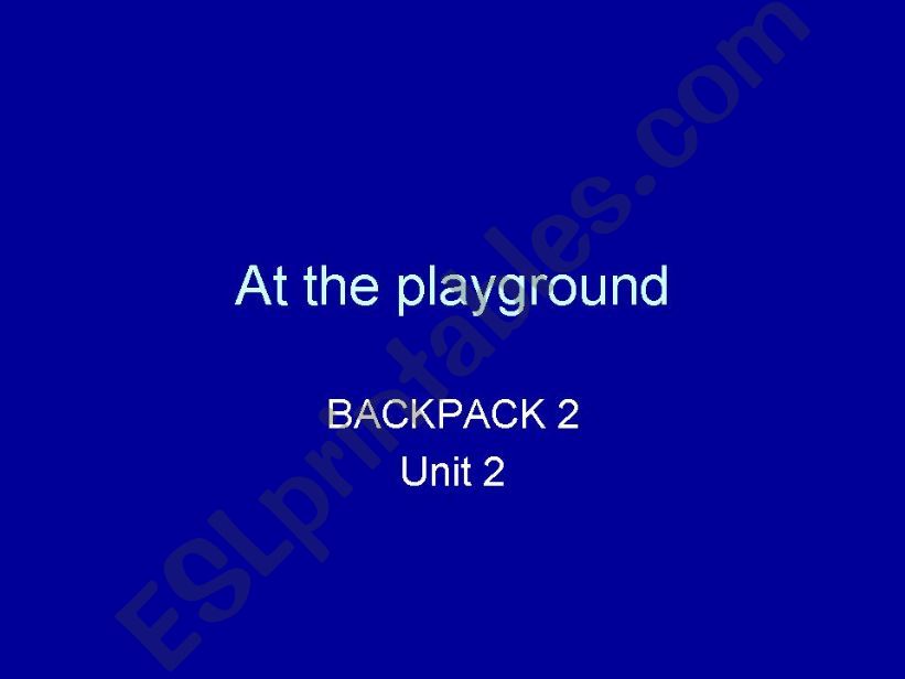 At the playground powerpoint