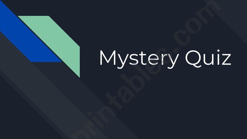 Mystery quiz powerpoint