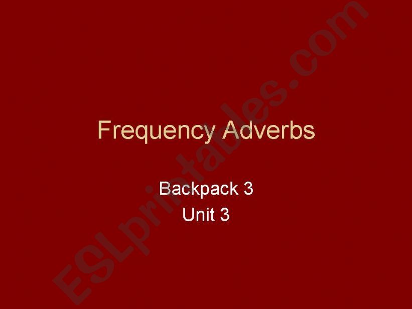 Frequency Adverbs powerpoint