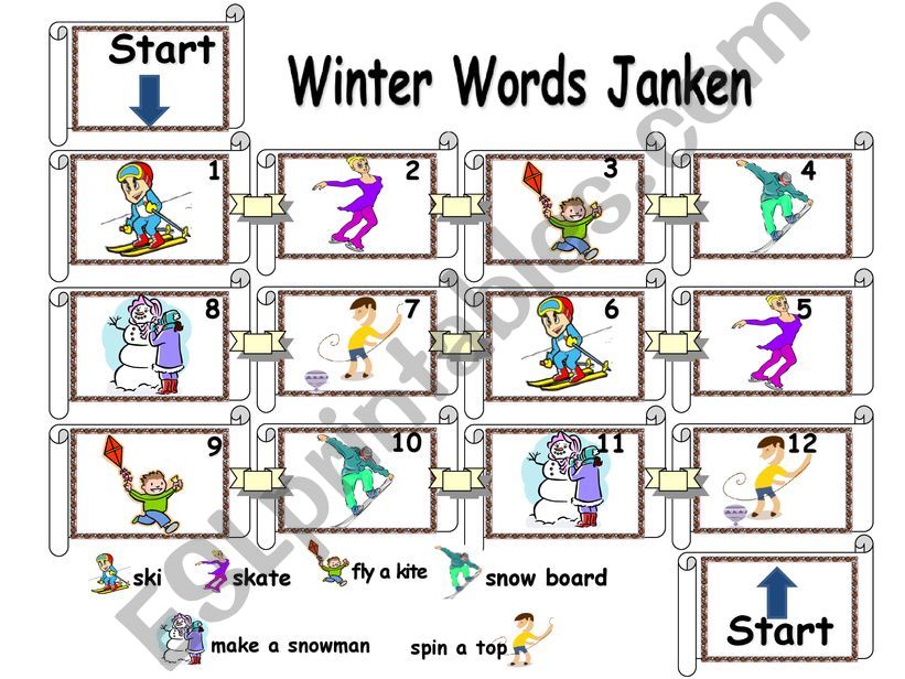 winter sports worksheet powerpoint