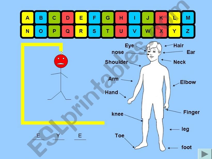 Hangman game body parts part one