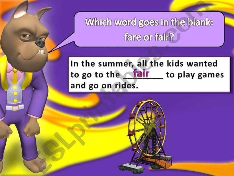 Homophones Part 4 of 5 Animated and colorful PPT with Sound
